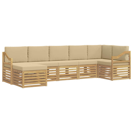 Utomhussoffset 7 pcs Vit och Beige