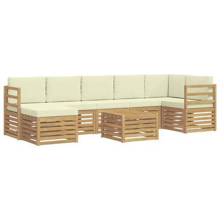 Utomhussoffset 8 pcs Vit och grädde 59 x 59 x 37 cm Polyester