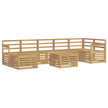 Utomhussoffset 8 pcs Vit 59 x 59 x 37 cm Massivt Akaciaträ