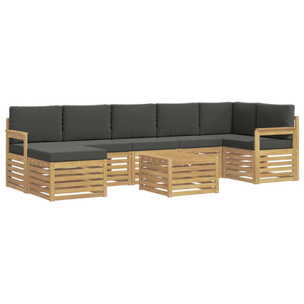 Utomhussoffset 8 pcs Vit och antracit 59 x 59 x 37 cm Polyester
