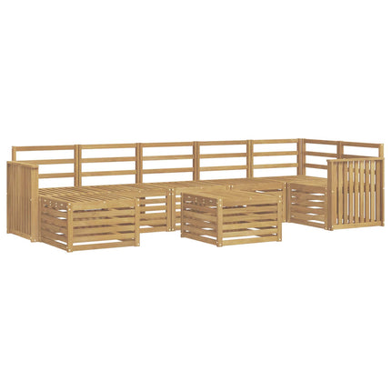 Utomhussoffset 8 pcs Vit 59 x 59 x 37 cm Massivt Akaciaträ