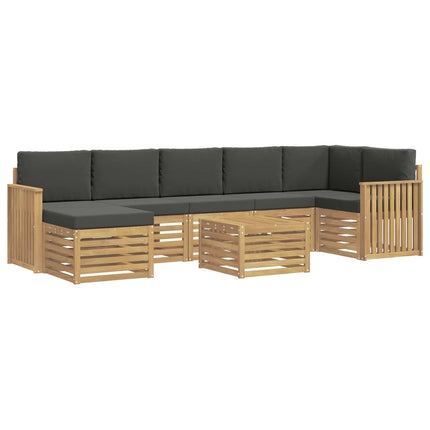 Utomhussoffset 8 pcs Vit och antracit 59 x 59 x 37 cm Polyester