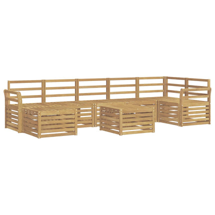 Utomhussoffset 8 pcs Vit 59 x 59 x 37 cm Massivt Akaciaträ