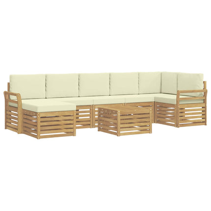 Utomhussoffset 8 pcs Vit och grädde 59 x 59 x 37 cm Polyester