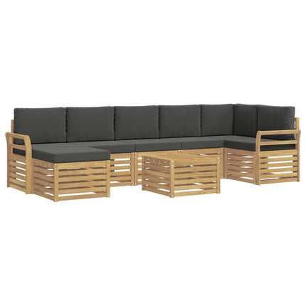 Utomhussoffset 8 pcs Vit och antracit 59 x 59 x 37 cm Polyester