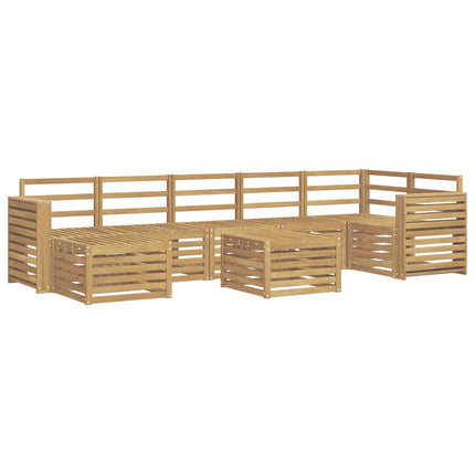 Utomhussoffset 8 pcs Vit 59 x 59 x 37 cm Massivt Akaciaträ