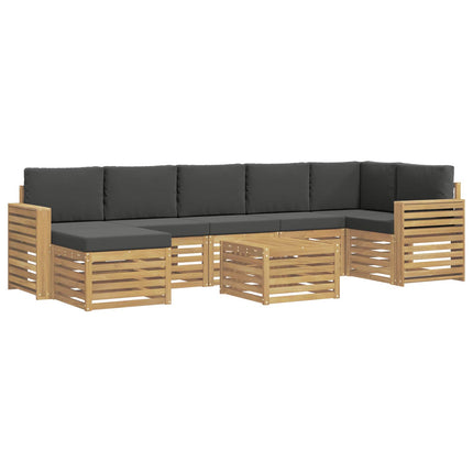 Utomhussoffset 8 pcs Vit och antracit 59 x 59 x 37 cm Polyester
