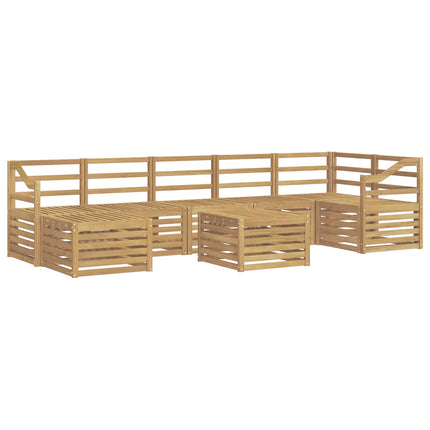Utomhussoffset 8 pcs Vit 59 x 59 x 37 cm Massivt Akaciaträ