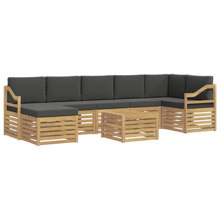 Utomhussoffset 8 pcs Vit och antracit 59 x 59 x 37 cm Polyester