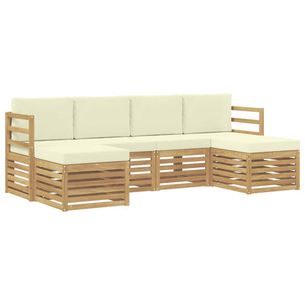 Utomhussoffset 6 pcs Vit och grädde 245 x 122,5 x 73 cm