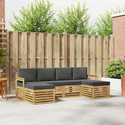 Soffgrupper 6 pcs Vit och antracit 249 x 122,5 x 73 cm