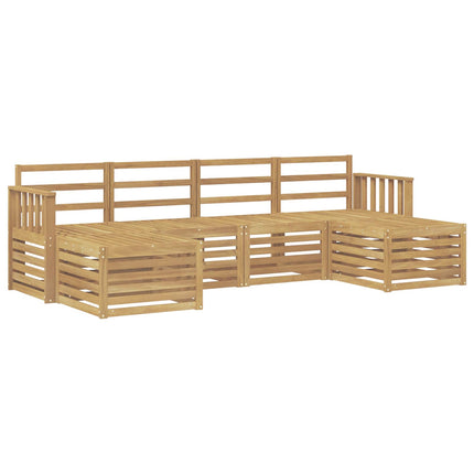 Utomhussoffset 5 pcs Vit 249 x 122,5 x 73 cm Massivt Akaciaträ