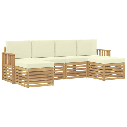 Utomhussoffset 6 pcs Vit och grädde 249 x 122,5 x 73 cm