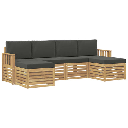 Soffgrupper 6 pcs Vit och antracit 249 x 122,5 x 73 cm