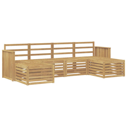 Utomhussoffset 6 pcs Vit 249 x 122,5 x 73 cm Massivt Akaciaträ