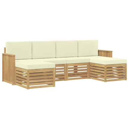 Utomhussoffset 6 pcs Vit och grädde 249 x 122,5 x 73 cm