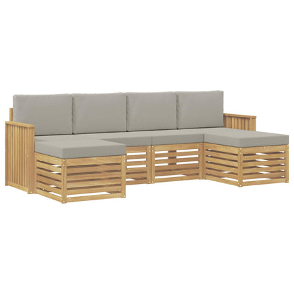 Utomhussoffset 6 pcs Vit och ljusgrå 249 x 122,5 x 73 cm