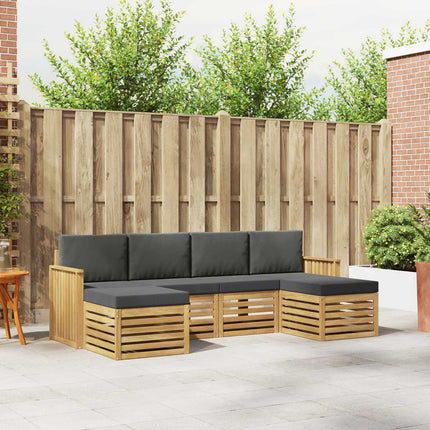 Utomhussoffset 6 pcs Vit och antracit 249 x 122,5 x 73 cm