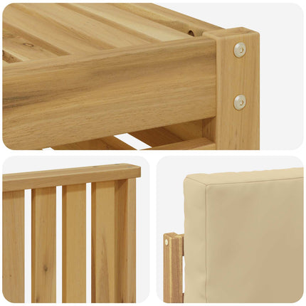 Utomhussoffset 6 pcs Vit och Beige 249 x 122,5 x 73 cm