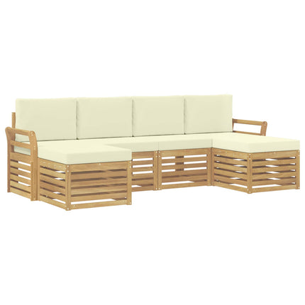 Utomhussoffset 6 pcs Vit och grädde 253 x 122,5 x 73 cm