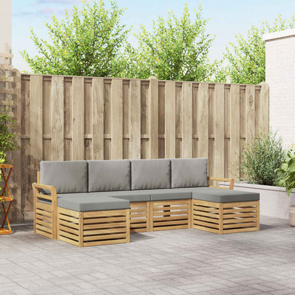 Utomhussoffset 6 pcs Vit och ljusgrå 253 x 122,5 x 73 cm