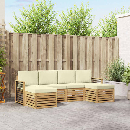 Utomhussoffset 6 pcs Vit och grädde 249 x 122,5 x 73 cm