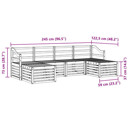 Soffgrupper 6 pcs Vit Massivt Akaciaträ