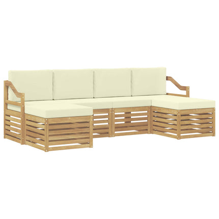 Utomhussoffset 6 pcs Vit och grädde 245 x 122,5 x 73 cm
