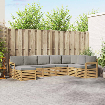 Utomhussoffset 6 pcs Vit och Ljusgrå 306 x 128,5 x 73 cm