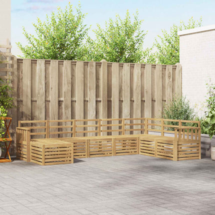 Utomhussoffset 8 pcs Vit 306 x 187,5 x 73 cm Massivt Akaciaträ