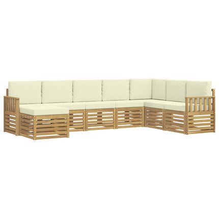 Utomhussoffset 8 pcs Vit och grädde 306 x 187,5 x 73 cm