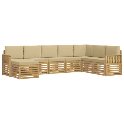 Utomhussoffset 6 st Vit och beige Polyester
