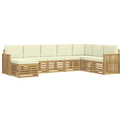 Utomhussoffset 8 pcs Vit och grädde 306 x 187,5 x 73 cm
