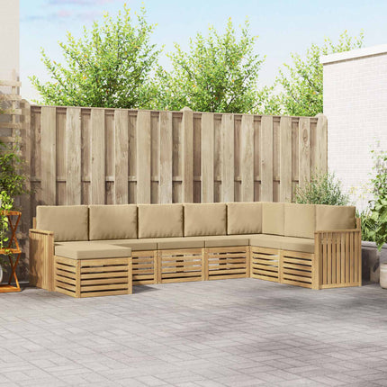 Utomhussoffset 8 pcs Vit och Beige 306 x 187,5 x 73 cm