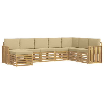 Utomhussoffset 8 pcs Vit och Beige 306 x 187,5 x 73 cm