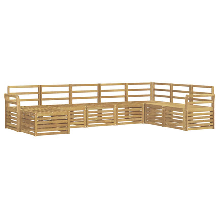 Utomhussoffset 8 pcs Vit 308 x 190 x 73 cm Massivt Akaciaträ