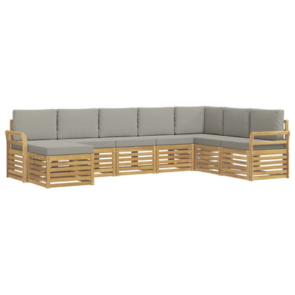 Utomhussoffset 8 pcs Vit och ljusgrå 308 x 190 x 73 cm
