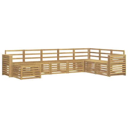 Utomhussoffset 8 pcs Vit 310 x 191,5 x 73 cm Massivt Akaciaträ