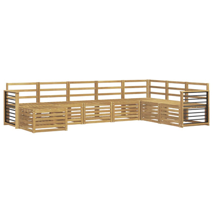 Utomhussoffset 8 pcs Vit 306 x 187,5 x 73 cm Massivt Akaciaträ
