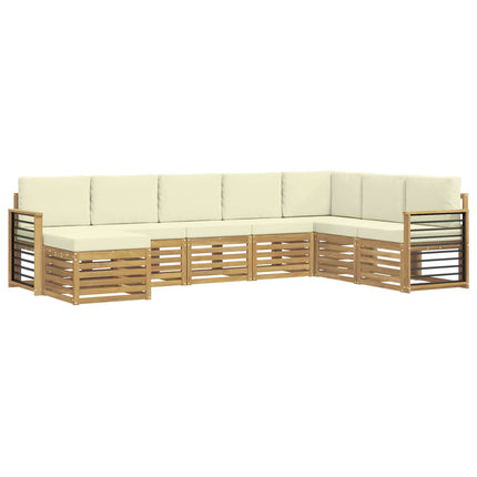 Utomhussoffset 8 pcs Vit och grädde 306 x 187,5 x 73 cm