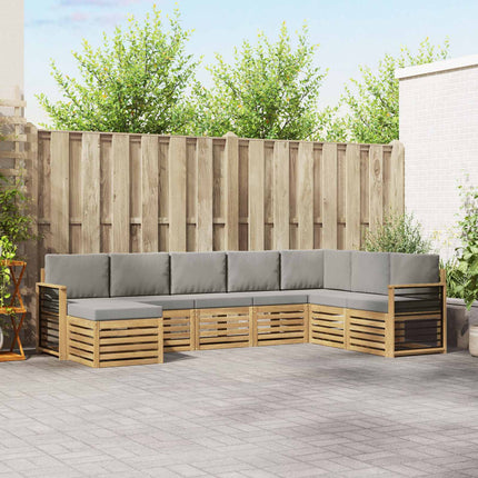 Utomhussoffset 8 pcs Vit och ljusgrå 306 x 187,5 x 73 cm