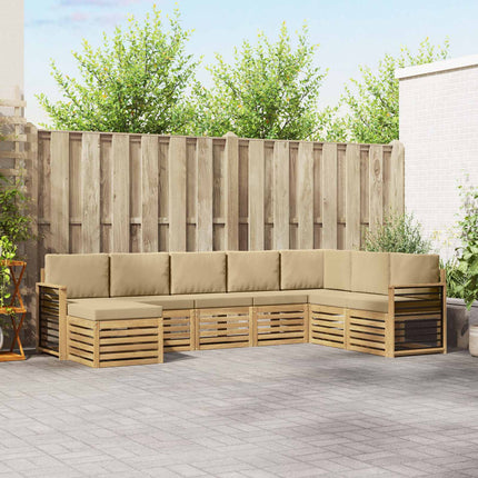 Utomhussoffset 8 pcs Vit och Beige 306 x 187,5 x 73 cm