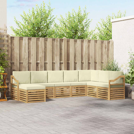 Utomhussoffset 8 pcs Vit och grädde 304 x 185,5 x 73 cm