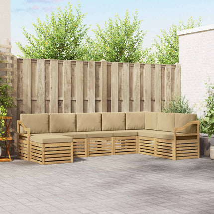 Utomhussoffset 8 pcs Vit och Beige 304 x 185,5 x 73 cm