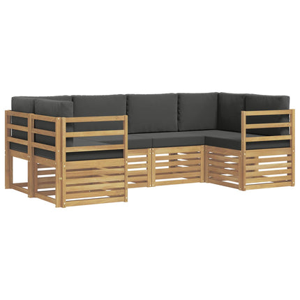 Sektionsoffgrupp 6 pcs Vit och antracit 245 x 126,5 x 73 cm
