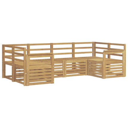 Utomhussoffset 6 pcs Vit 245 x 128,5 x 73 cm Massivt Akaciaträ
