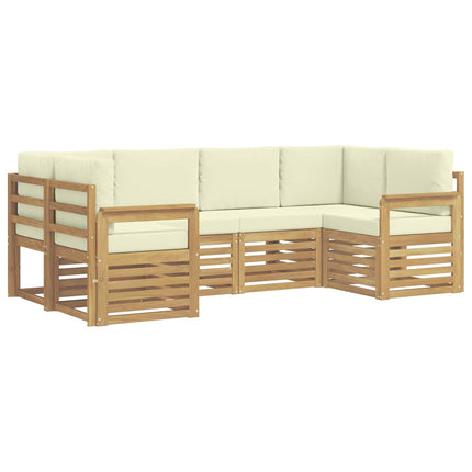Utomhussoffset 5 pcs Vit och grädde 245 x 128,5 x 73 cm
