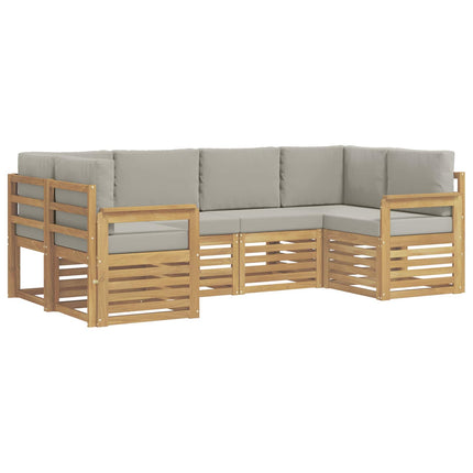 Utomhussoffset 5 pcs Vit och Ljusgrå 245 x 128,5 x 73 cm