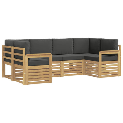 Utomhussoffset 5 pcs Vit och Antracit 245 x 128,5 x 73 cm