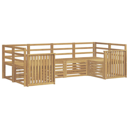 Utomhussoffset 6 pcs Vit 245 x 128,5 x 73 cm Massivt Akaciaträ